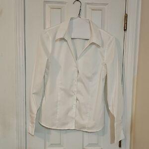 Calvin Klein Women's Classic White Button-Down Shirt